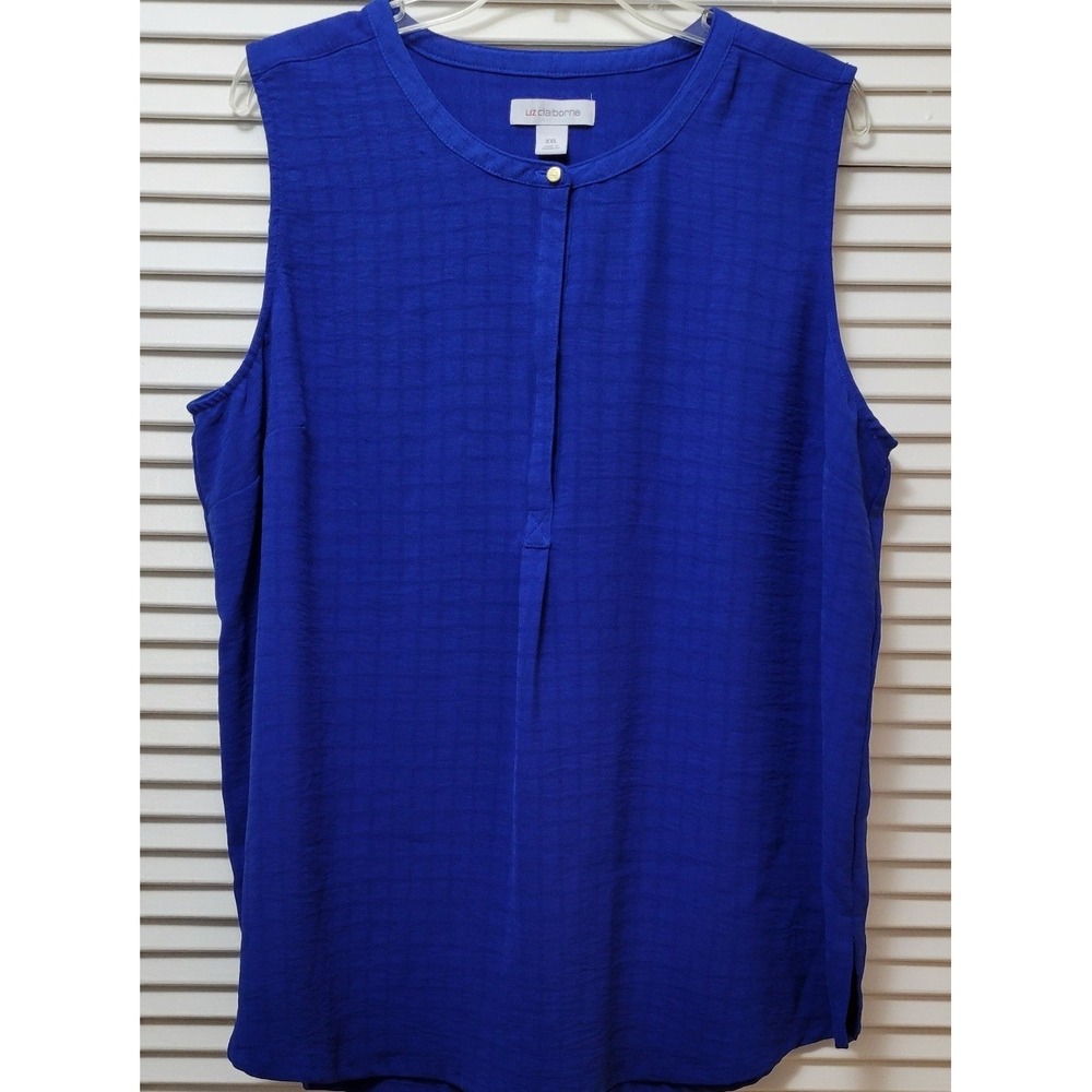 Plus size Royal Blue Sleeveless Textured Blouse XXL 
comfy dressy or casual
